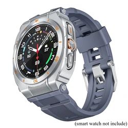 Enhanced Metal Case and Silicone Sport Strap Combo - Watch 7 Ultra 47mm (Silver Blue)