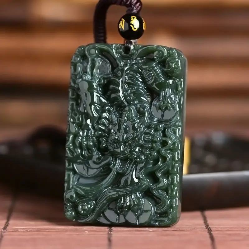 

Factory Wholesale Hotian Men's Double-Sided Carving Jade Pendant
