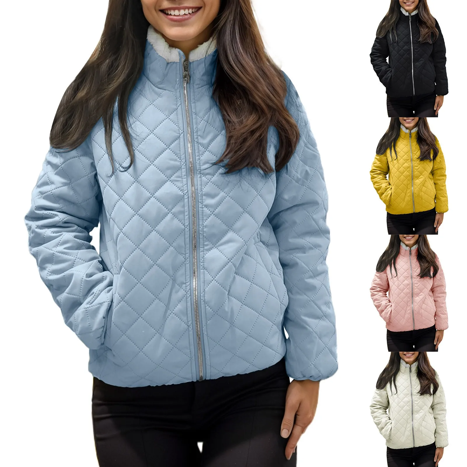 

Women's Warm And Velvet Waist Tooling Jacket Lapel Coat Long Sleeved Top Coat Cotton Jacket Knitted top Women clothes vintage