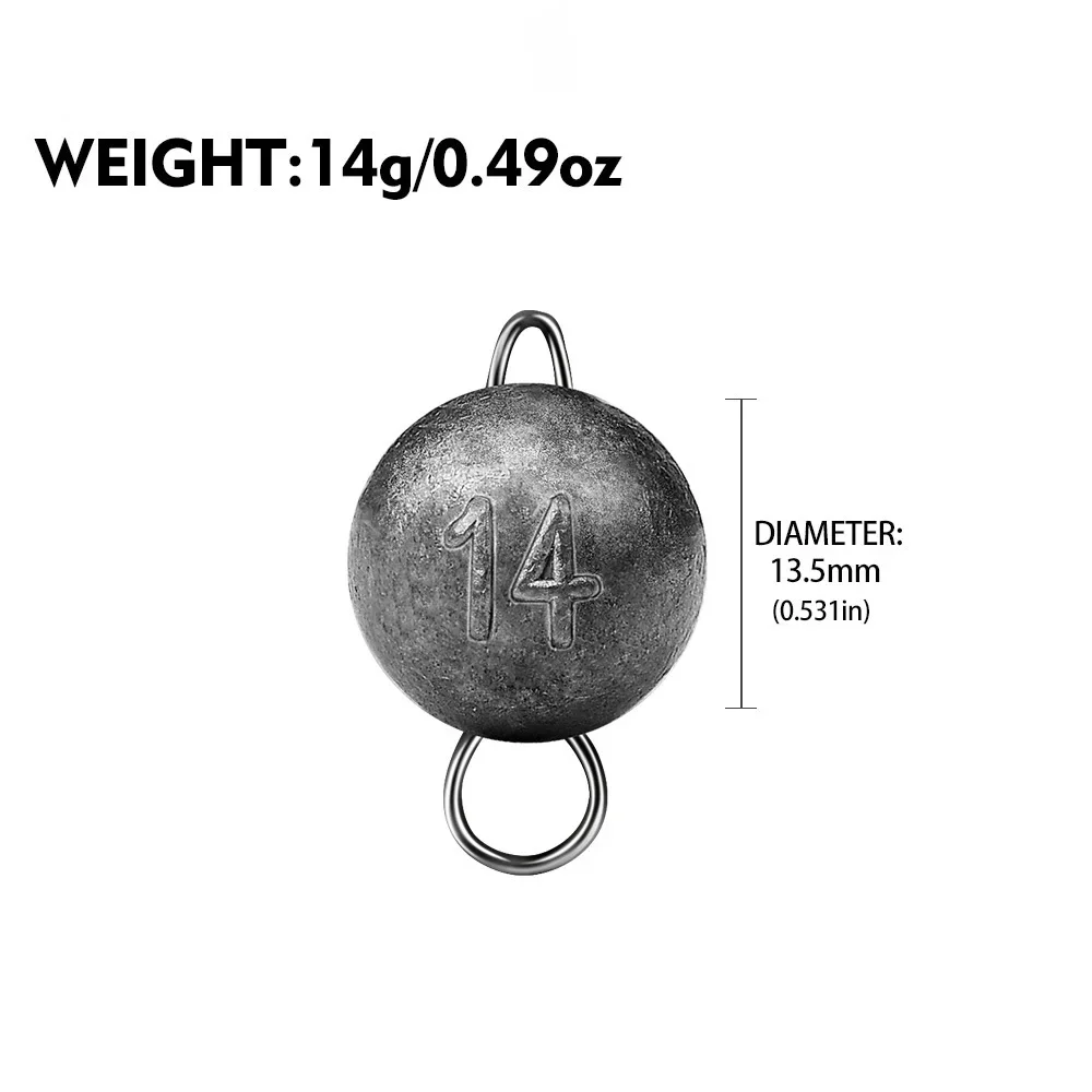 Premium Leaded Jig Head Fishing Sinkers - Round Pendants