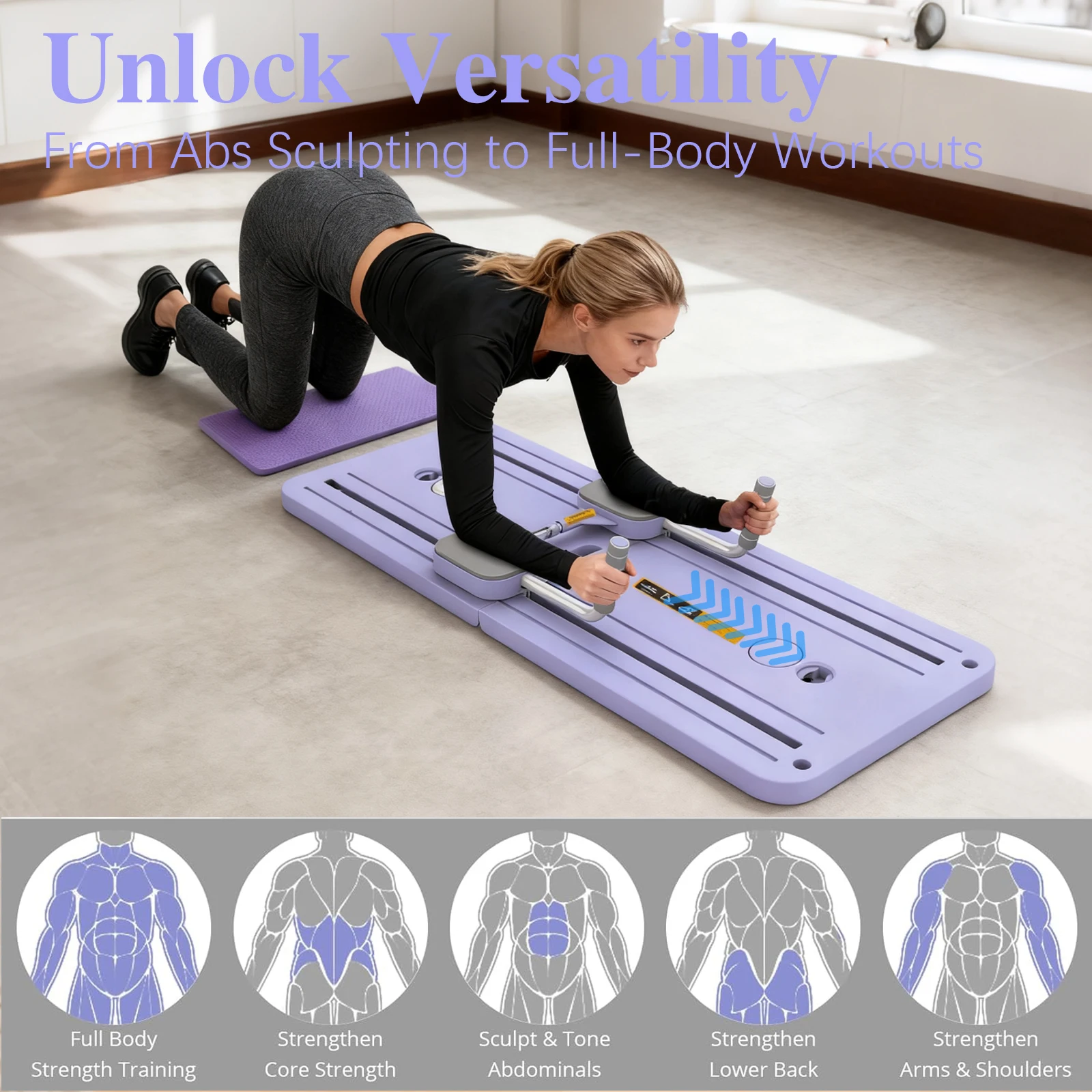 Vielseitiges Pilates-Board Ganzkörper-Trainingsboard Übungs-Sportgerät Pilates-Board für Zuhause Allround-Fitnessgerät – Detail 5