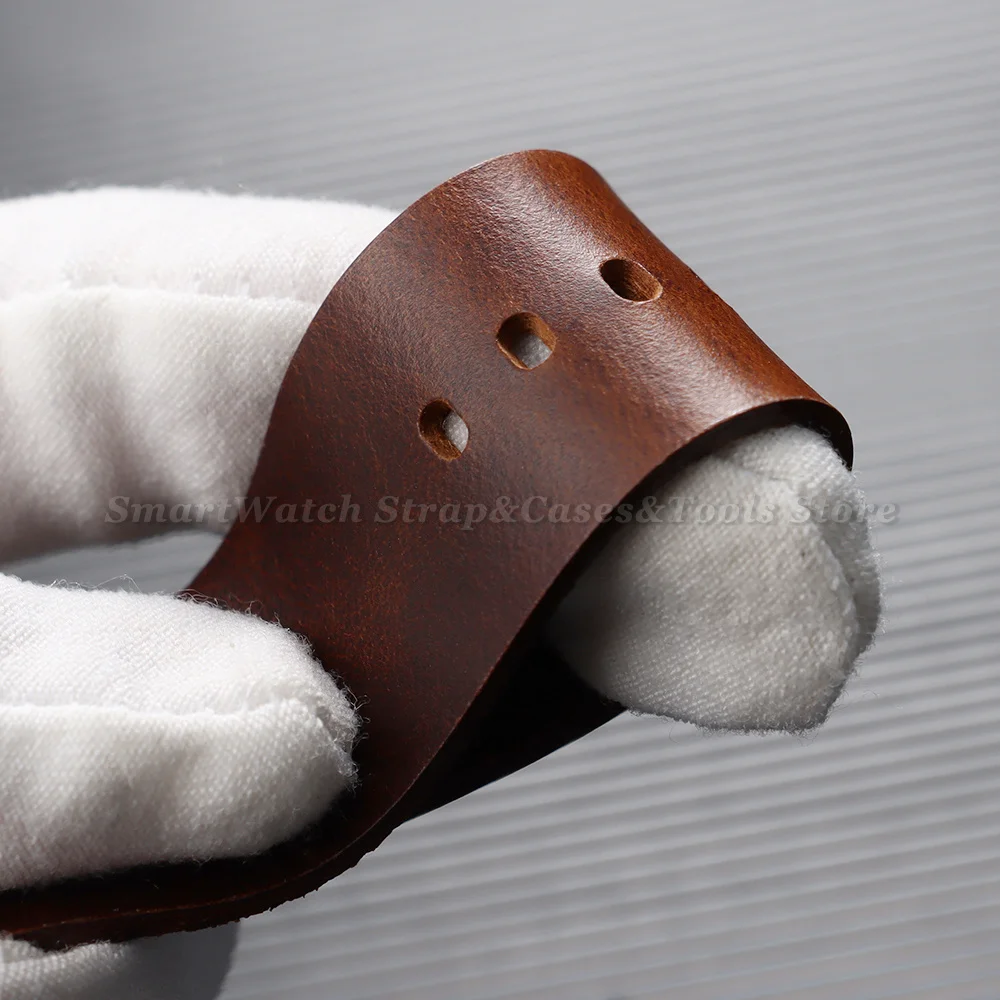 Premium Retro Genuine Leather Watch Strap - Men’s Replacement Wristband