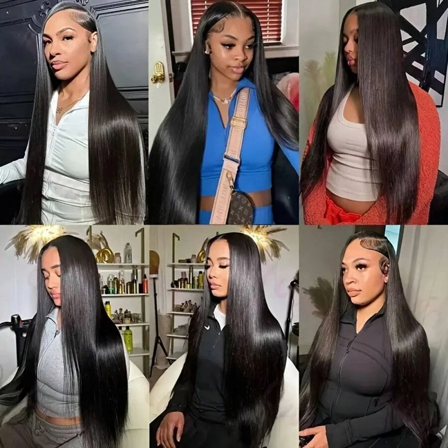 200 Density 6x4 HD Lace Put On And Go Glueless Closure Wigs Human Hair Straight Human Hair Pre Plucked Pre Cut Human Hair Wig 6