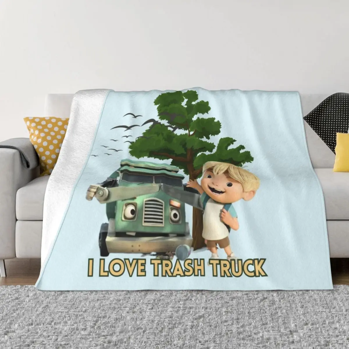 

Trash Truck, I love Trash Truck Throw Blanket for winter Fashion Sofas Blankets For Baby warm for winter Blankets