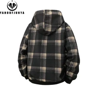 Spring Autumn Men Outdoor Leisure Windbreak Hooded Jacket Men Fleece Warm Solid Color Fashion Brand Jacket Coat Male Clothing 2