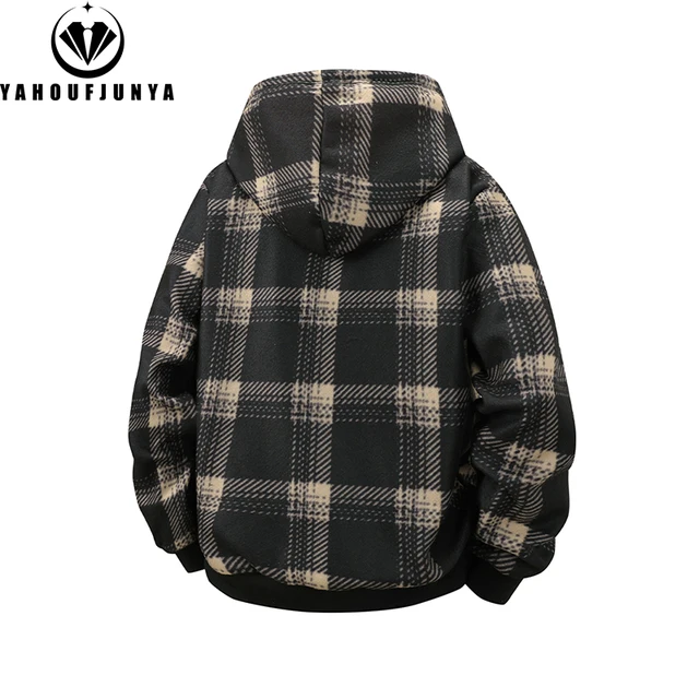 Spring Autumn Men Outdoor Leisure Windbreak Hooded Jacket Men Fleece Warm Solid Color Fashion Brand Jacket Coat Male Clothing 2