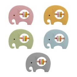 Elephant Rattle Teether for Baby BPA Free Teething Handbell Chewing Bracelet Toy for Toddler Free Infant Chew Toy G99C