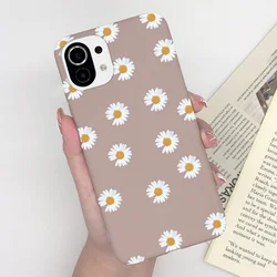Cute Cartoon Daisy Matte Shockproof Phone Case - Elegant Protection with Casing for Xiaomi Mi 11 Pro (MT35)