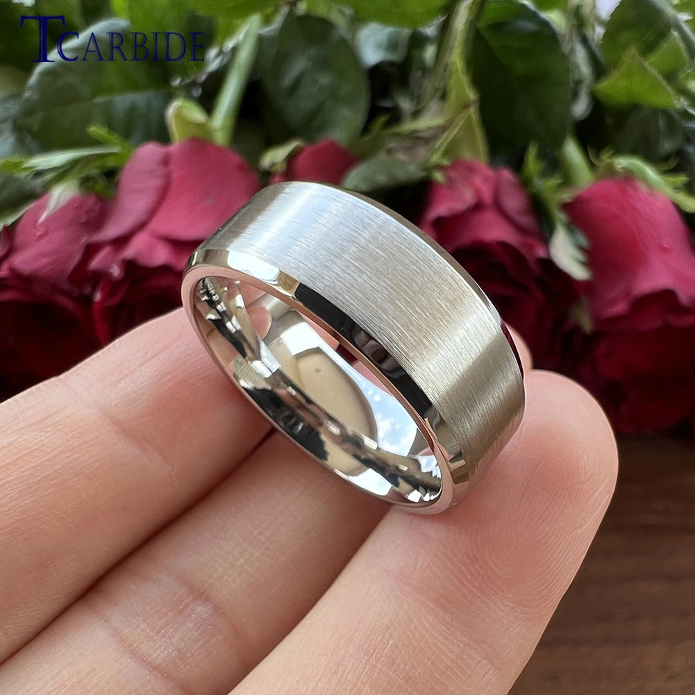 Black Ring 6mm 8mm Stainless Steel Classic Dailylife Jewelry Beveled Brushed Shipping to All Over The World wedding rings signet ring round rings cross rings silver ring womens ring fidget rings couple rings cubic zircon ring turkish rings finger rings jewelry rings ring jewelry anime rings moissanite ring survival ring