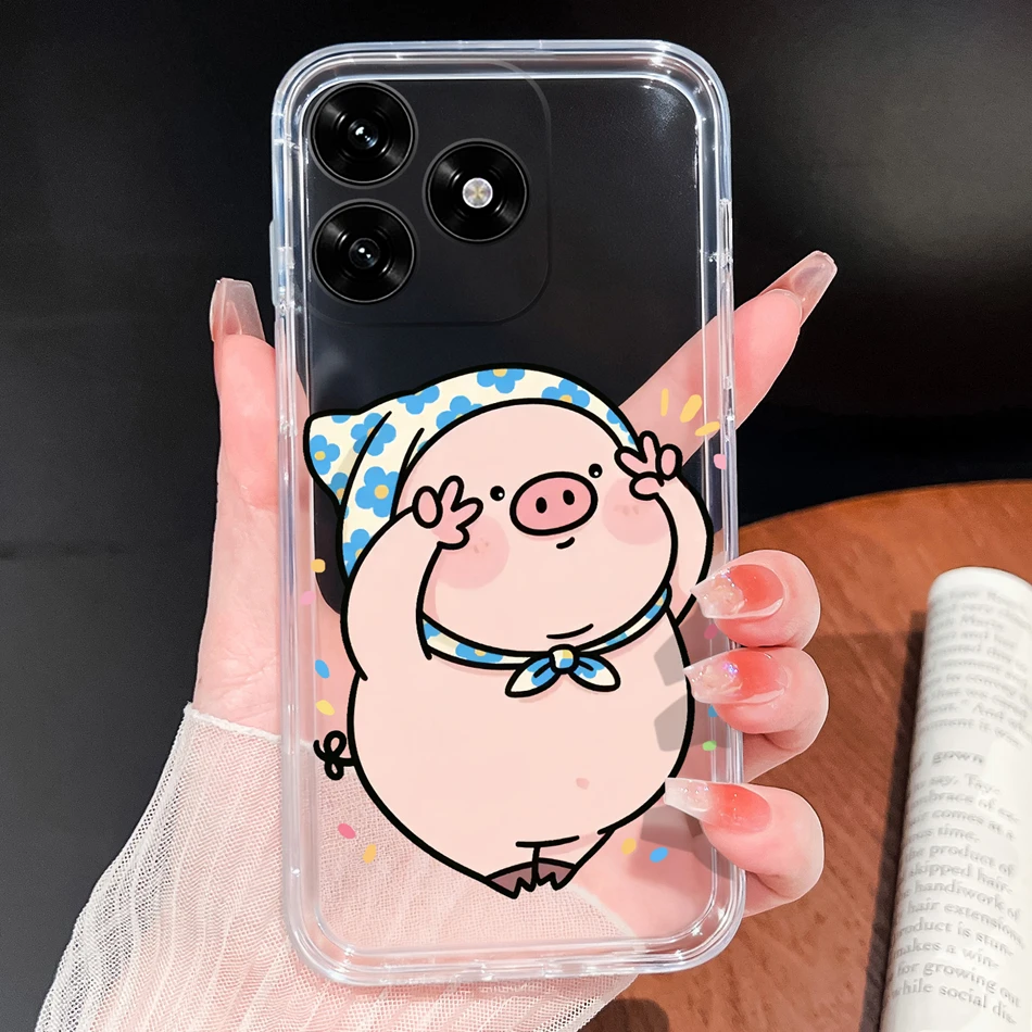 Lovely Animal Cartoon Soft Clear Silicone Phone Case - Lightweight and Durable Cover