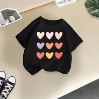 Été nouveaux vêtements pour enfants T-shirt pour enfants garçons et filles mode décontractée à manches courtes bébé demi-manches chemise de Base supérieure 1