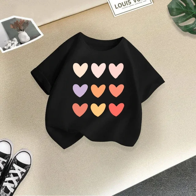 Été nouveaux vêtements pour enfants T-shirt pour enfants garçons et filles mode décontractée à manches courtes bébé demi-manches chemise de Base supérieure 1
