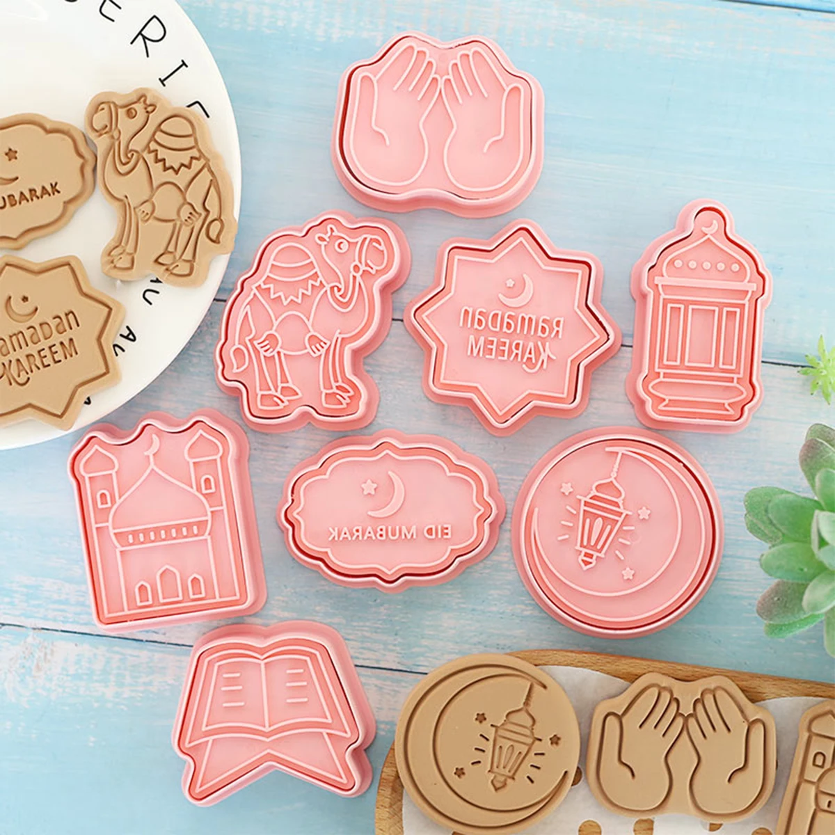 Eid Mubarak Cookies Cutters Ramadan Decoration Camel Moon Star Biscuit Mold Islamic Muslim Festival Party Supplies Baking Tools