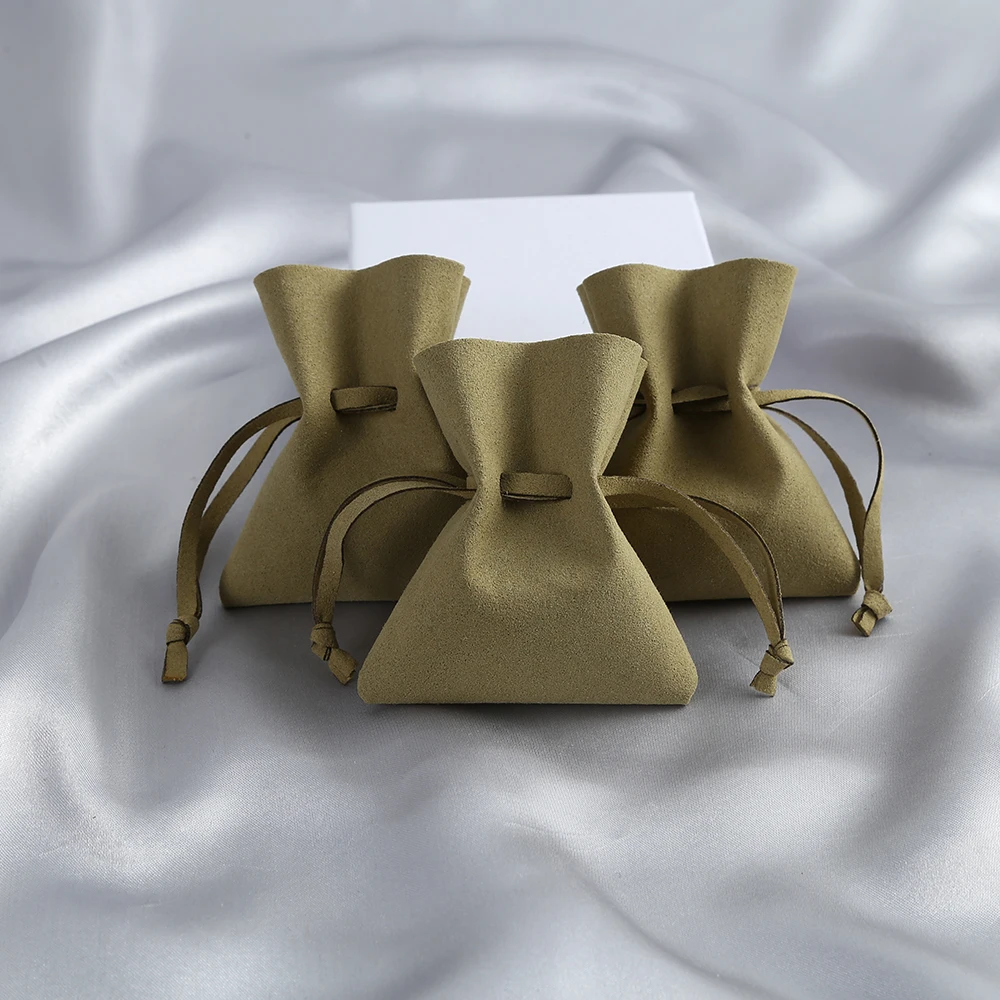 20pcs Microfiber Jewelry Drawstring Pouches Bag Small Ring Earrings Gift Storage Bags 7x8cm Wedding Party Packaging Organizer