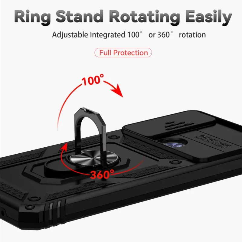 For Motorola Moto G Pure Case Cover phone case phone protector cover ipod cover case For Moto G Pure Coque Fundas Slide Lens Magnet Ring Holder Back Bumper