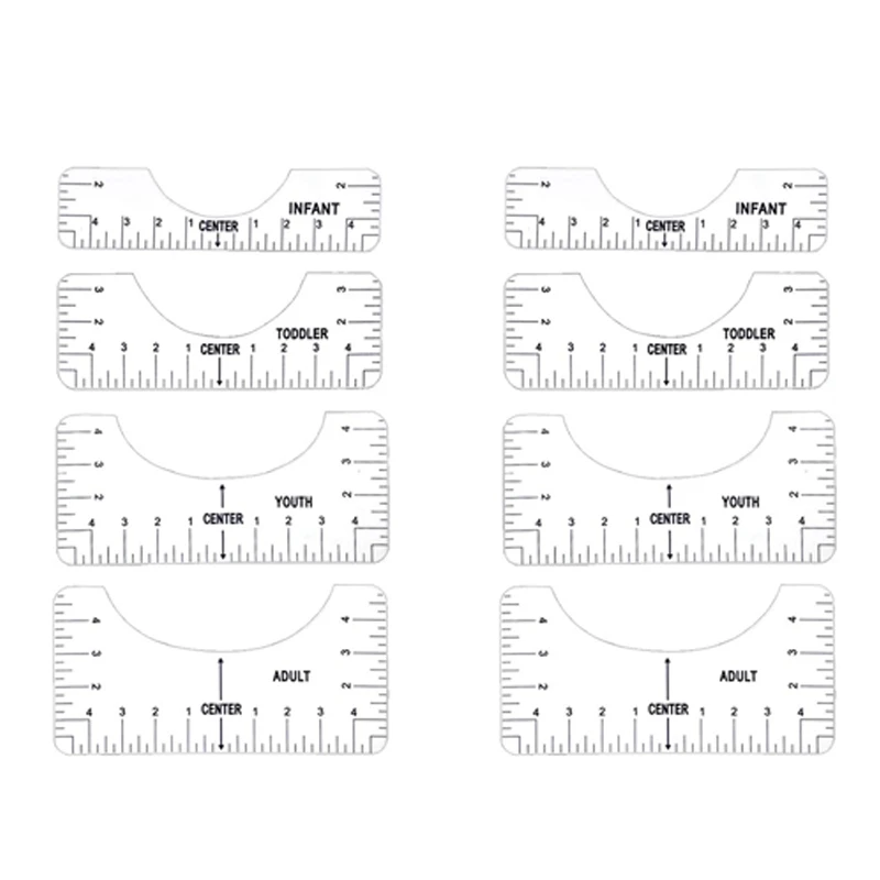 

8X T-Shirt Ruler Guide Alignment Tool For Vinyl, Alignment Tool For Graphics T Shirt Centering Tool (Transparent)