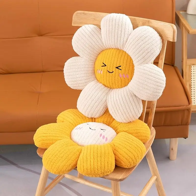 Korean Flower Throw Pillows Sun Smiling Face Cushion Sofa Car Sit Bedside Backrest Decorative Lovely Floor Seat Mat Office Chair 3