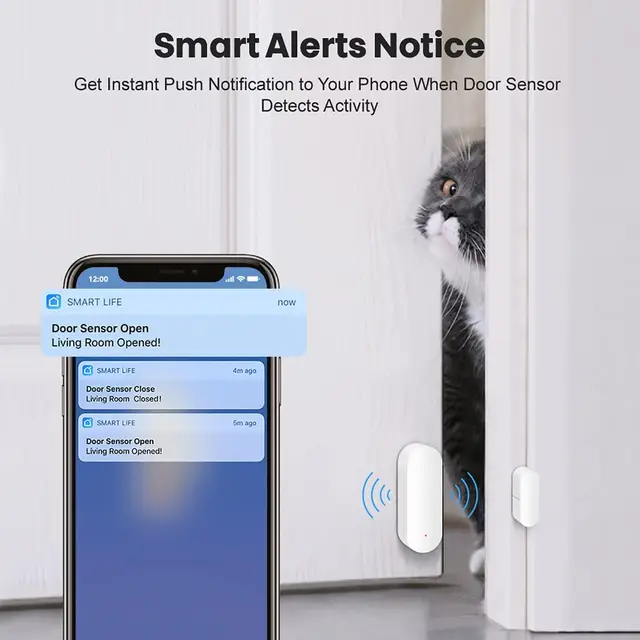 Zigbee Tuya Smart Door Window Sensor Presence Sensor Smart Life Home Security Alarm System Works With Google Home Alexa 2