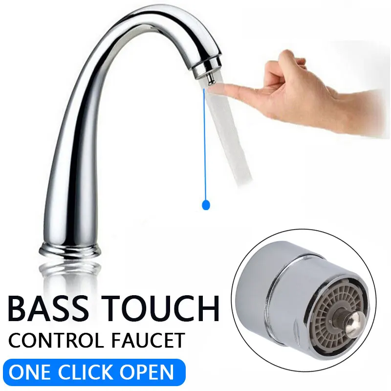Faucet aerator 1Pcs Brass One Touch Control Faucet Aerator Water Saving Tap Aerator Valve Male Thread 23.6mm Bubbler Purifier Stop Water