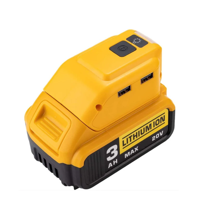 Battery adapter DCB090 for Dewalt 18V 20V external battery with Dual USB Type-C DC Original Replacement LED Work light charger adapter,power supply adapter,battery charger adapter,portable led work light
