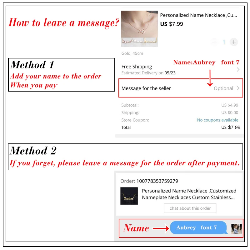 Рисунок 4 - Индивидуальное ожерелье с именем для женщин