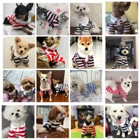 Polo d'été pour chiens, vêtements pour chiots, Bichon Frise, Chihuahua, sweat-shirt à rayures pour chiens, gilet rafraîchissant pour petits et moyens chiens 2