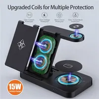 4 In 1 Wireless Charger Stand For iPhone 15 14 13 12 Samsung S23 S22 Ultra Note Galaxy Watch Foldable Fast Charging Station Dock - Image 2
