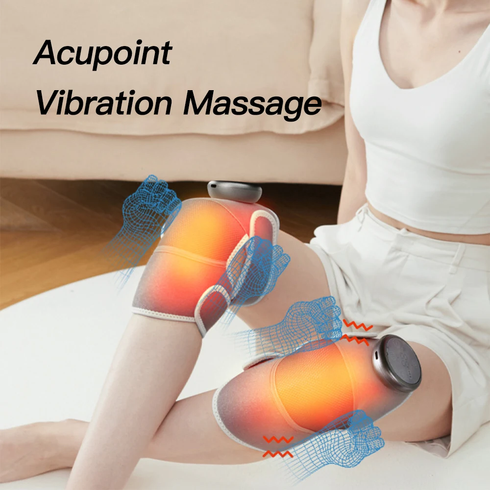 Electric Heated Knee Massager Acupiont Vibration Knee Shoulder Massage Warm  Leg Knee Pad Brace Arthritis Elbow Joint Pain Relief