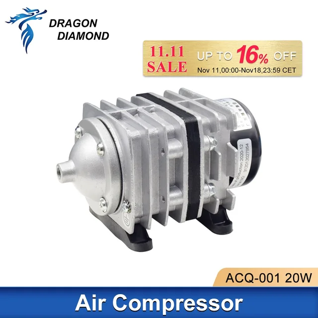 20W Co2 Air Compressor Pump 25Lpm Laser Engraver Electrical Magnetic Pump For Co2 Cutting Machine ACQ-001 1