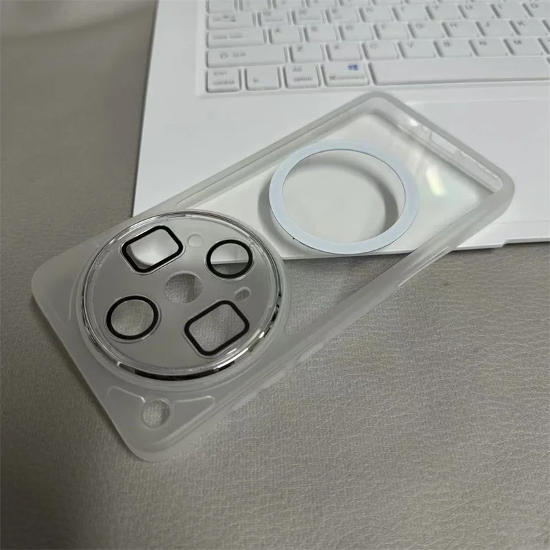 Magnetic Transparent Silicone Case with Camera Protection and Shockproof Bumper