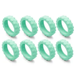 8-Piece Luggage Wheel Protector Set with Silent Silicone Casters (Mint Green)