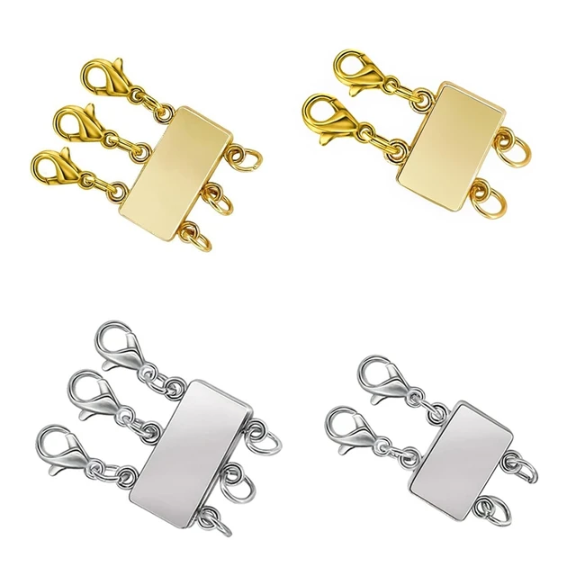 Locking Magnetic Triple Necklace Layering Clasp, Separator for