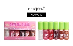 Hydrating Shimmer Lip Gloss Set - 6 - Piece Glossy Sheer Tint Collection (P7240)