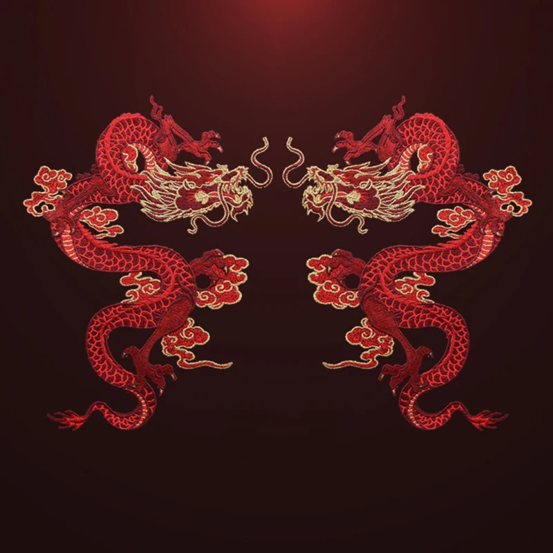AHYONNIEX Hochwertige große Drachen-Aufnäher für Kleidung, DIY, coole Stoffaufkleber, bestickt, zum Aufnähen