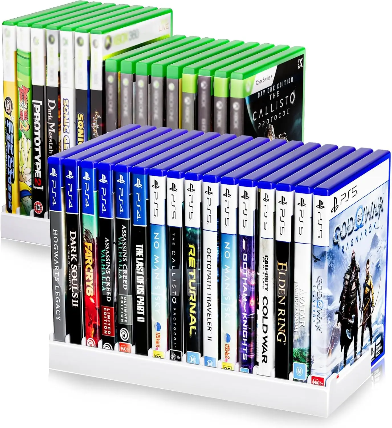 PS5/PS4/PS3/PS2/Xbox One/Xbox 시리즈 X/S/Wii/스위치/스위치 2 게임 케이스, DVD용 비디오 게임 보관 홀더