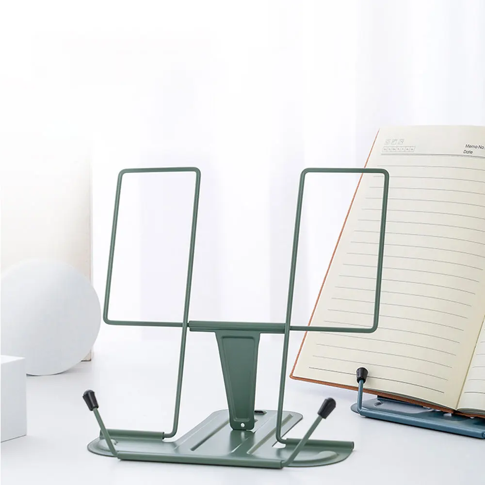 Adjustable Desk Book Stand Cookbook Holder Portable Bookrest Non-Slip Page Clips for Thick Book Cookbook Textbook Recipe 5