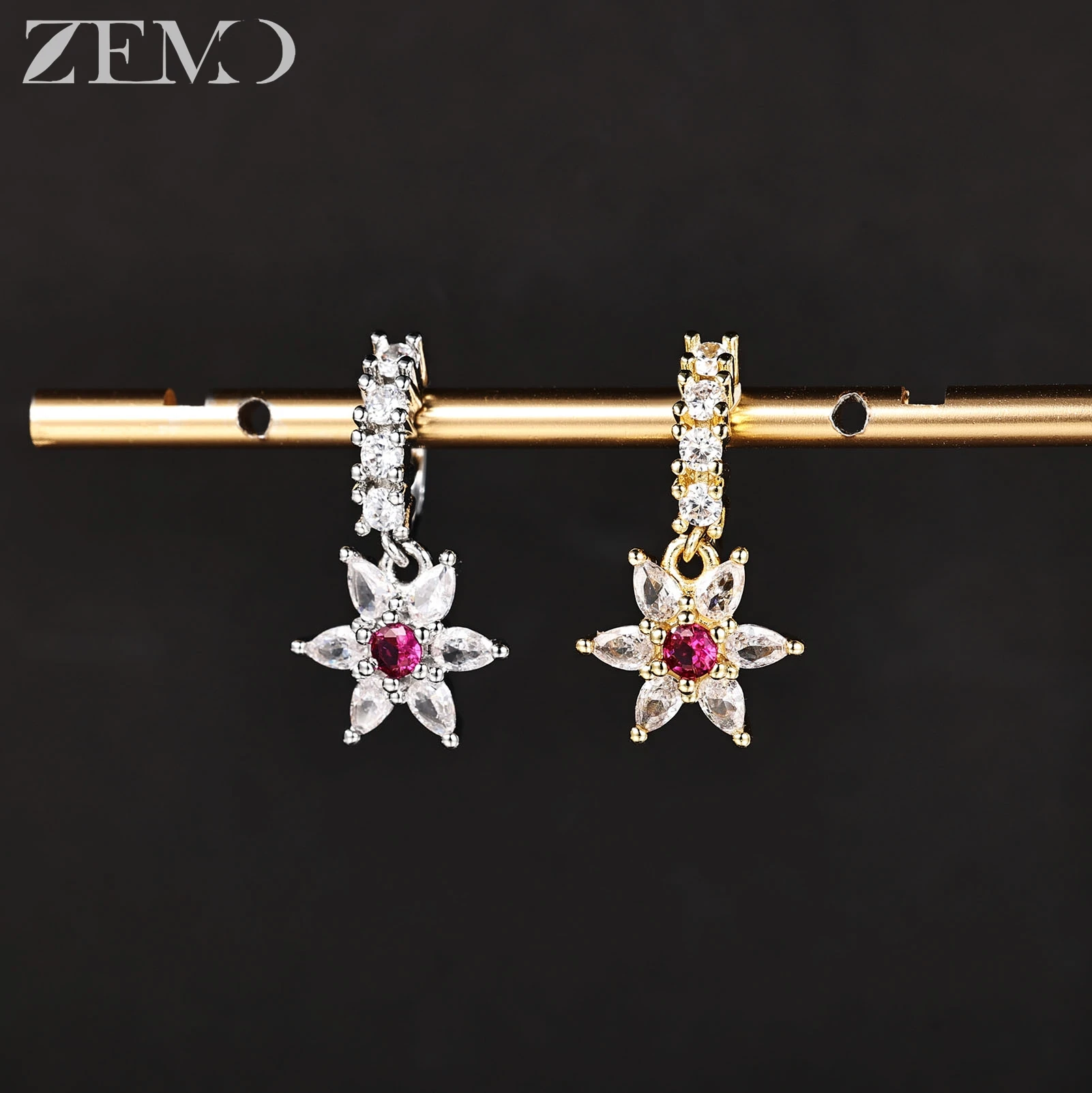 ZEMO 1 PC 20G 스테인레스 스틸 코 링 여성 남성 후프 코 피어싱 꽃 크로스 하트 펜던트 콧 구멍 피어싱 바디 쥬얼리