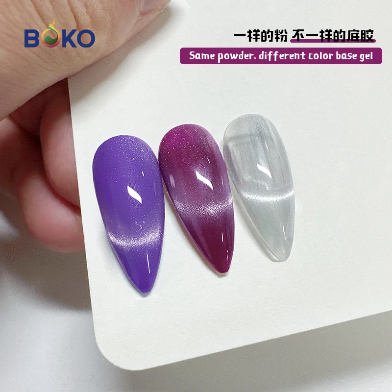 BOKO Silver Cat Eye Magnetic Nail Powder Mirror Effect Nail Art Pigment Dust UV Gel Magnet Glitter for Manicure