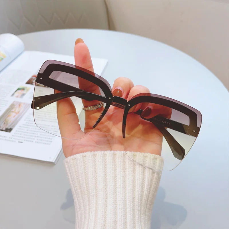 

2023 роскошные дизайнерские солнцезащитные очки в полуоправе, разноцветные очки для женщин, классические модные женские солнцезащитные очки в полуоправе