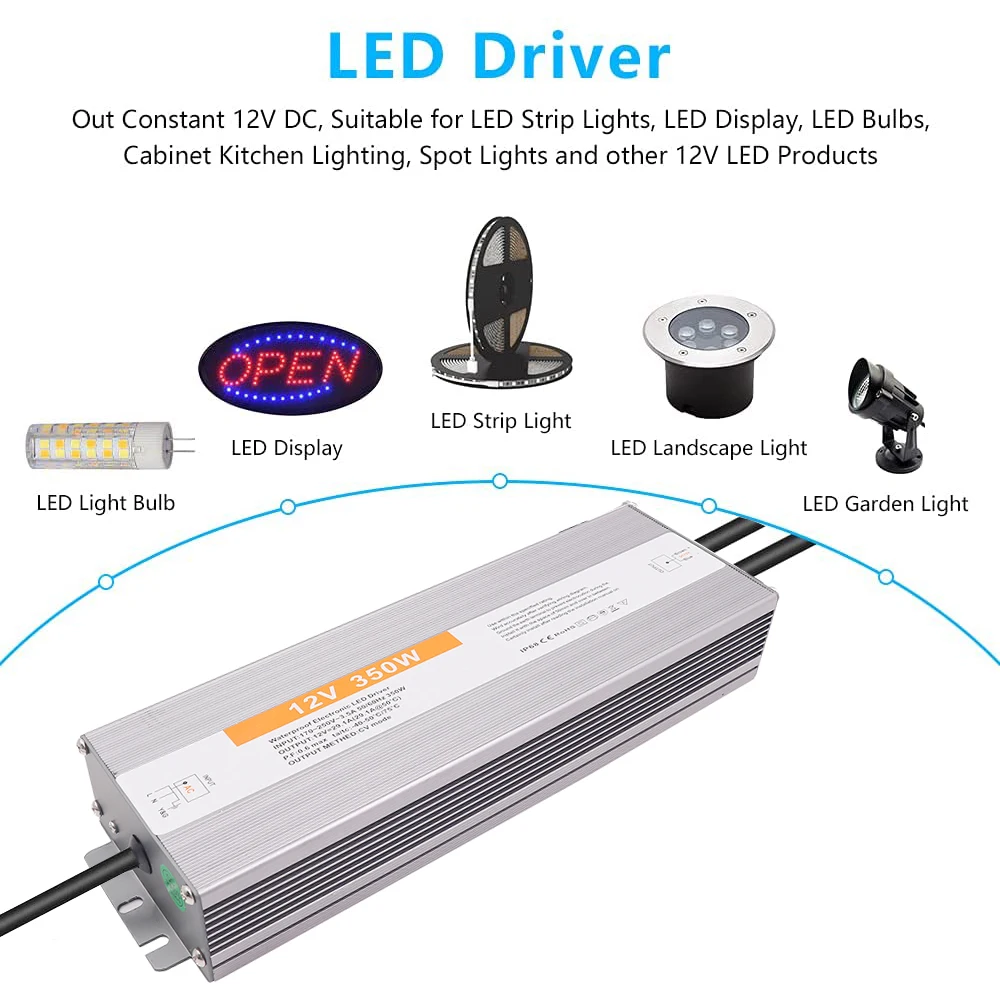 fonte de alimentação impermeável do diodo emissor de luz ac para dc interruptor transformador adaptador led driver