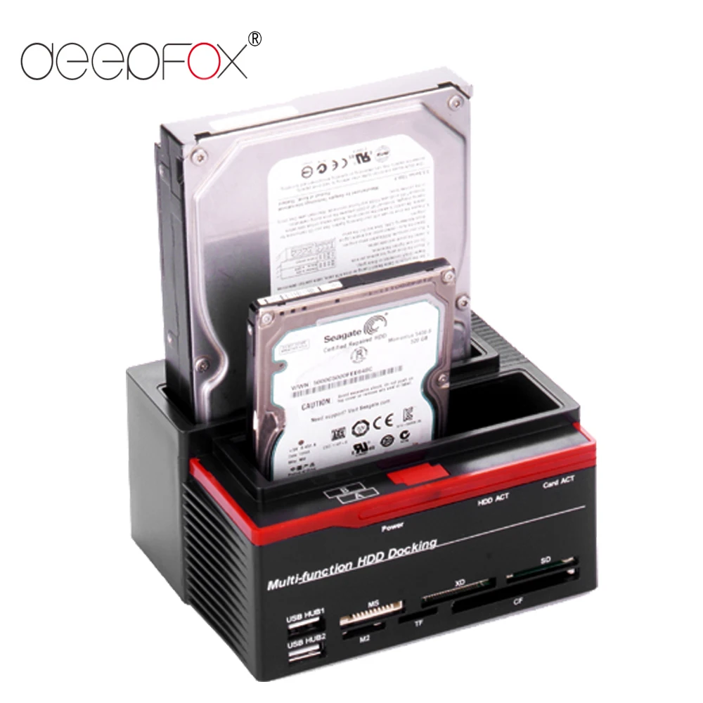 Clone Hdd 2.5/3.5 "Sata Ide Hdd Docking Station Custodia Usb 2 Porte Usb 2.0/Tipo C Hub Ms/M2/Xd/Cf/Sd/Tf Card Reader