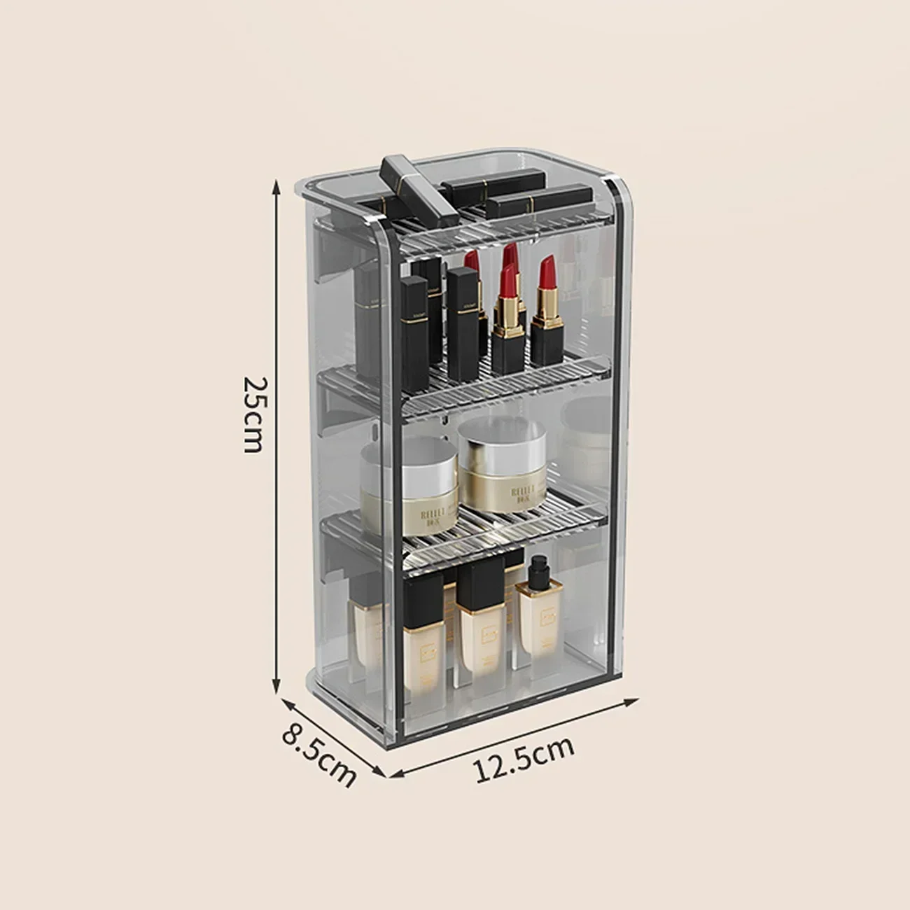 Acrylic Plastic Makeup Organizer Storage Box Lipstick Jewelry Display Organizer Transparent Cosmetics Case Brush Holder 6