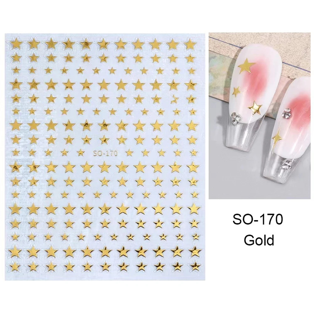 

Easy To Use Colored Nail Stickers Paste Is Durable Five-pointed Star Nail Stickers Simple And Stylish Safe And Comfort