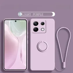 Luxury Liquid Silicone Phone Case - Elegant Back Cover Phone Accessory for Moto G96 5G (PurPle Ring)