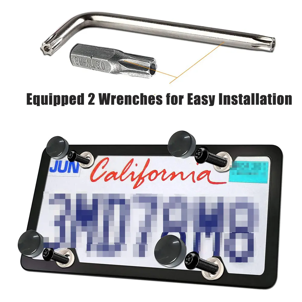 M6*20MM Anti Theft Black License Plate Screws Nut Mounting Kit W/ Wrenches for Combination Bracket of License Plate Frame Cover car accessories stainless steel screw auto fasteners auto accessories car screws