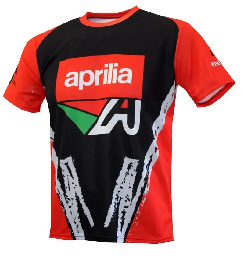 thumbnail image 1 of Camisetas deportivas del equipo de carreras Apprilia, cuello redondo, manga corta, verano, con estampado 3D, transpirables, de secado rápido, para hombres y mujeres, 1 of 5