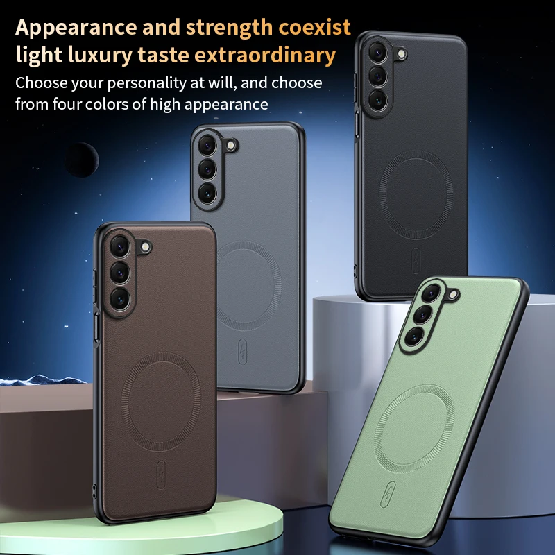 Ultra-Thin Vogue Leather Phone Case with Fall Protection and Magnetic Soft Cover
