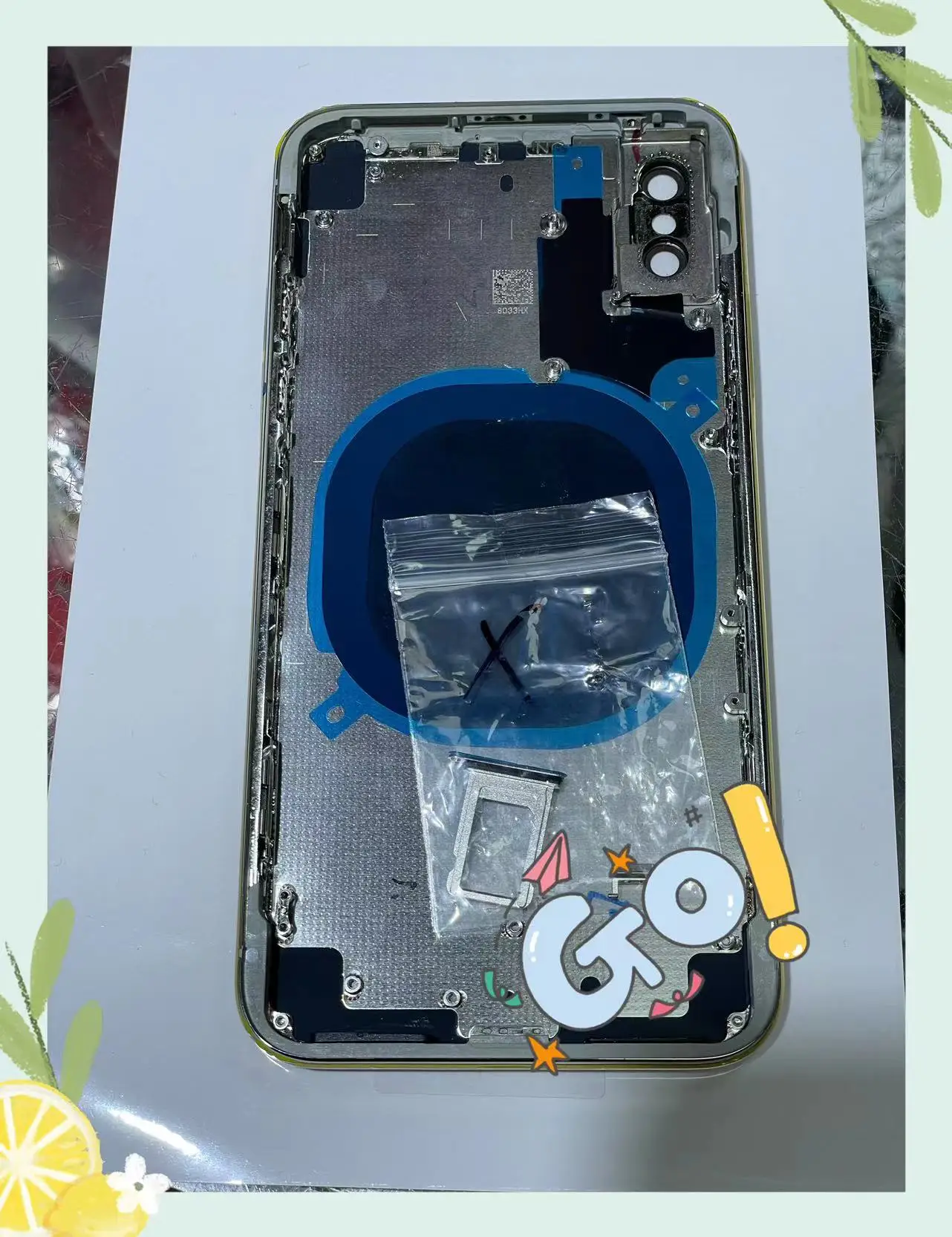 

X housing with button and sim tray,back cover glass,mobil phone housing