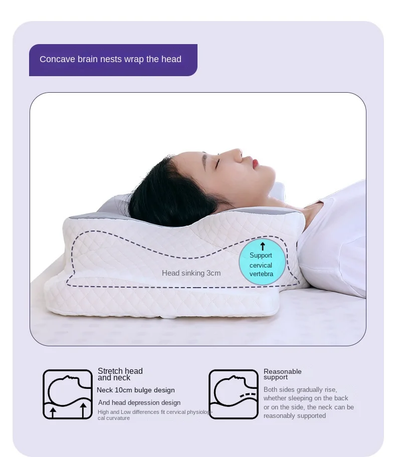 Memory Foam Cervical Pillow for Neck Pain Relief - Anti-Snore Pillow