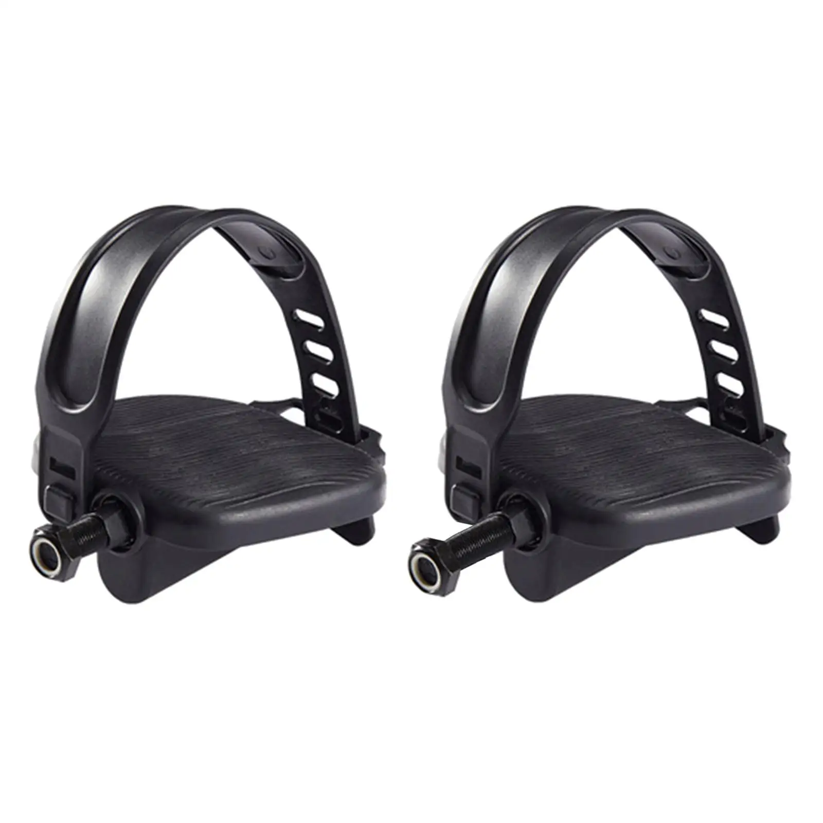 1 Pair Exercise Bike Pedals With Straps Indoor Home Gym Cycling Parts